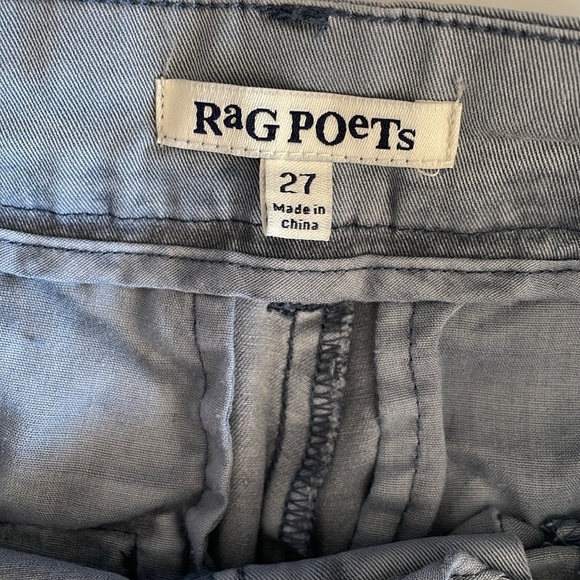 Rag Poets crop ankle raw hem folded cuff pants size 27 - Picture 4 of 10